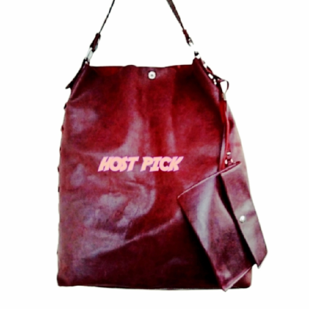 GIANNI NOTARO BURGUNDY LEATHER HOBO/TOTE BAG NWOT